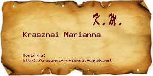 Krasznai Marianna névjegykártya